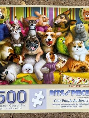 Bits and Pieces Cute Pets 500-Piece Jigsaw Puzzle - Multi